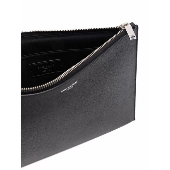 Saint Laurent Men Saint Laurent Paris Leather Pouch - Picture 2 of 5